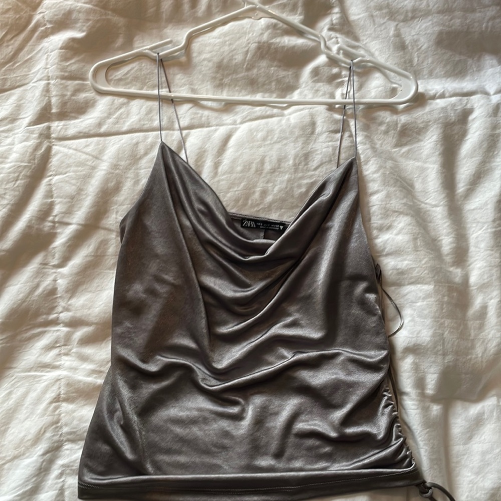 Zara tank top metallic grey